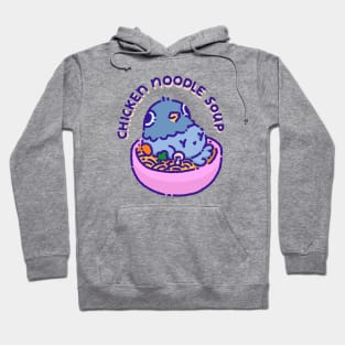 Pigeons sitting in a bowl of hot soup Hoodie